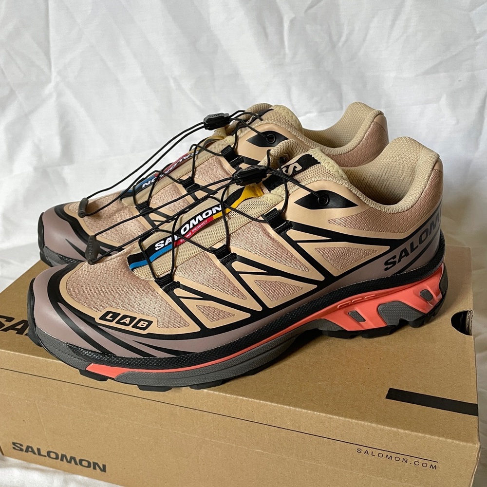 brand new in box tan salomon xt-6 sneakers women's 10 men's 9
